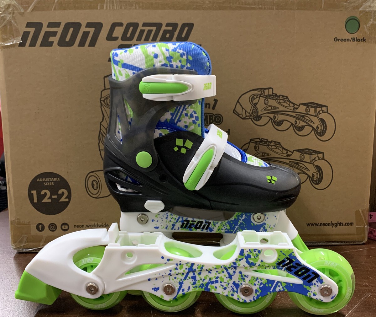 neon combo skates 2 in 1 combo skates | eBay