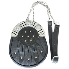 Scottish LLC Sporran Traditional Scottish Pouch With Adjustable Leather Belt.
