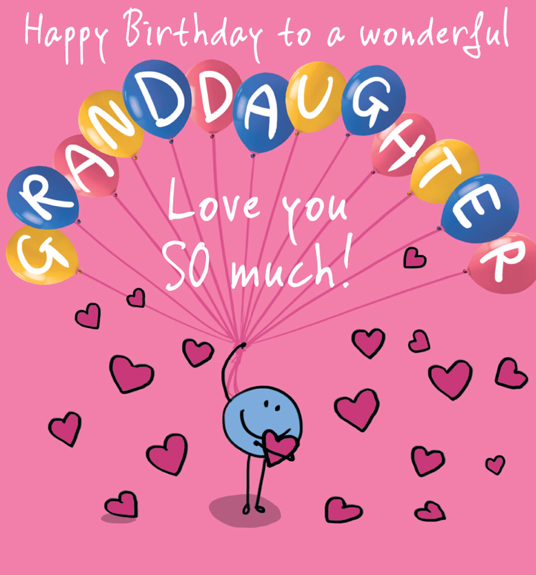 Balloons Granddaughter Happy Birthday Card - Lucilla Lavender Ballooning Range