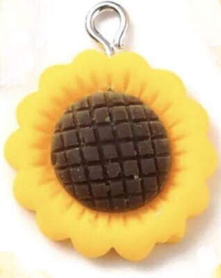 Bright resin Sunflower Bangle Pendant charm or Necklace Charm style SF