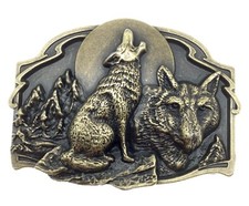 Howling Wolf Belt Buckle Western Cowboy Native American WLF-04-G 