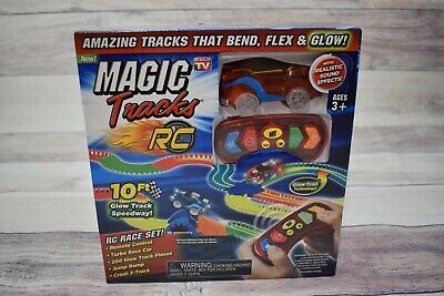 Ontel Magic Tracks Remote Control Turbo Race Car 10 Ft Glow Track Red Car Sounds | eBay