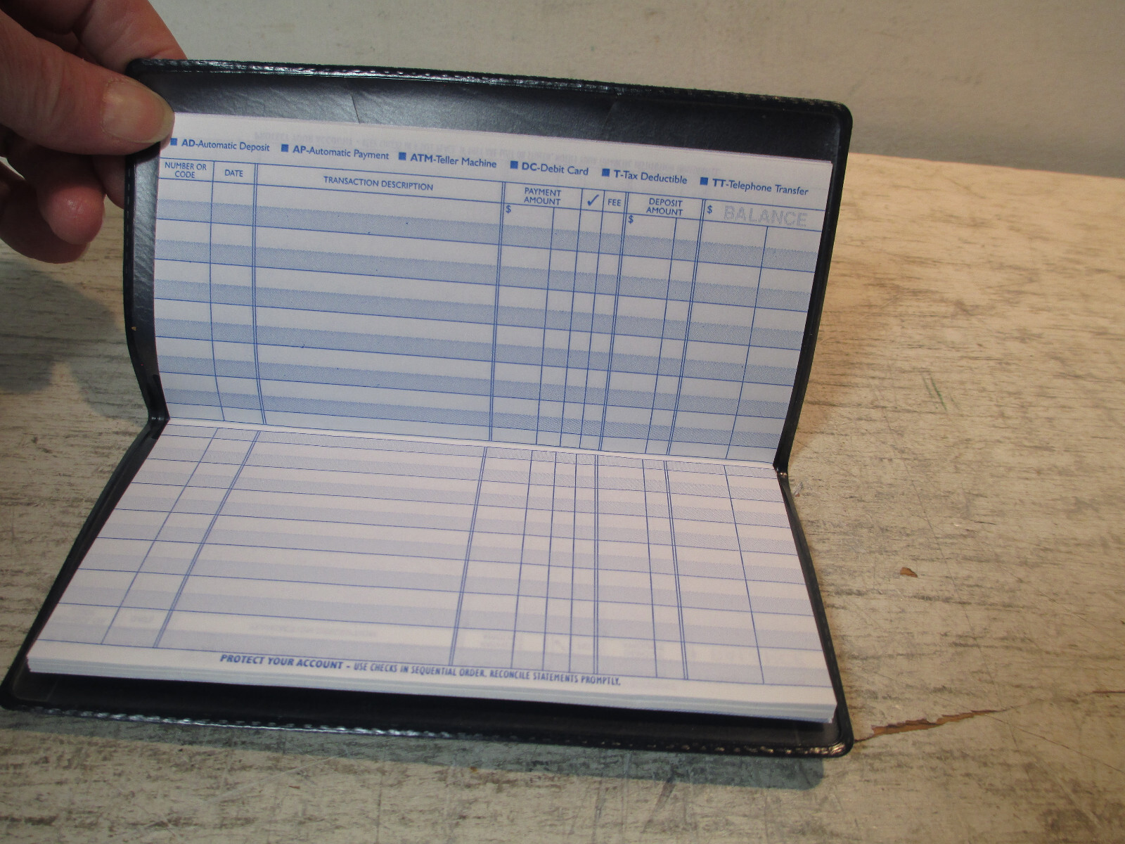NEW Blue Vinyl Checkbook Cover with Duplicate Flap and Register | eBay