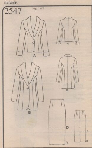 Style Sewing Pattern 2547 Jacket & Skirt Suit Shawl Collar Size 6 - 16 Uncut Vtg - Picture 2 of 12