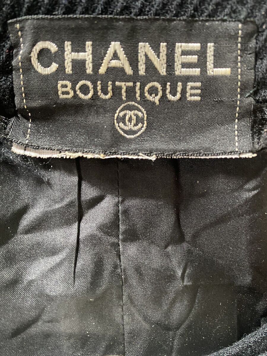 CHANEL 1980's Rare Vintage Black Dress w/ Satin Trim Chanel CHANEL 1980's Rare Vintage Black Dress w/ Satin Trim Chanel