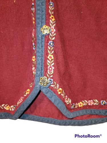 Vintage Orvis Women's Multi-Color Button Front Tapestry flowers Vest medium - Picture 4 of 7