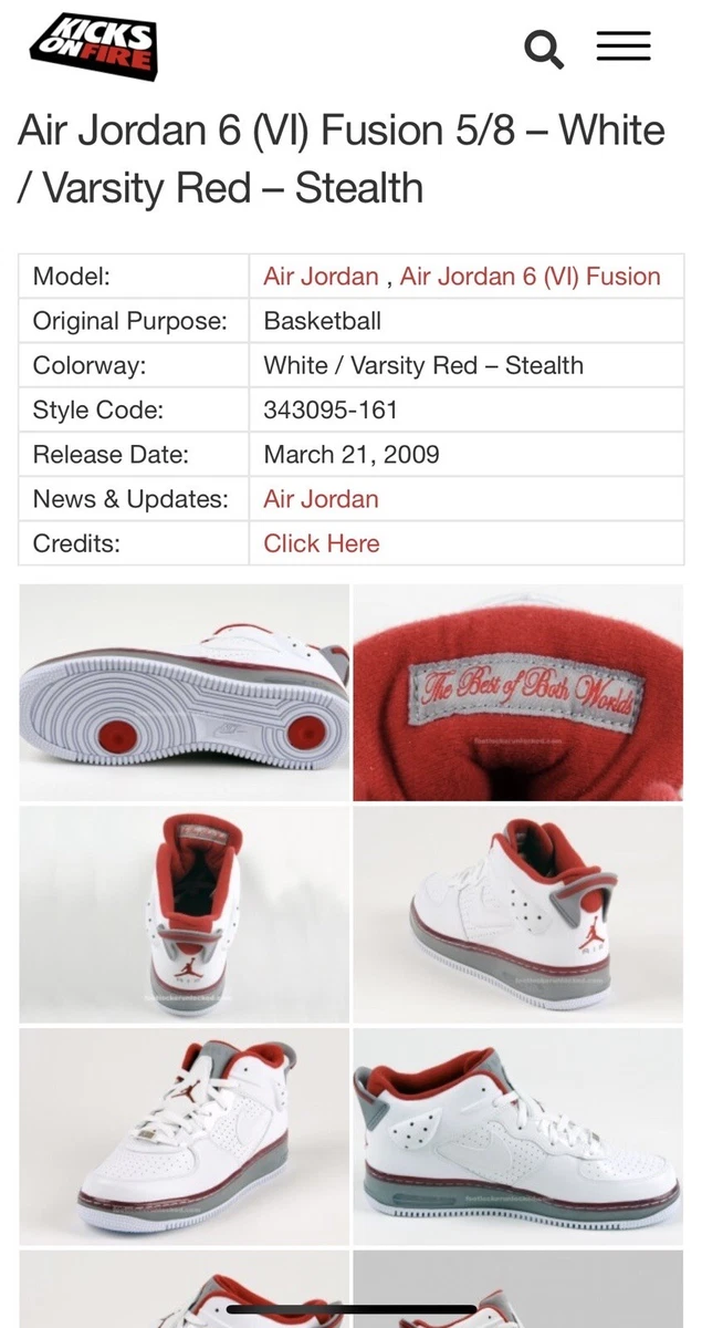 Jordan Fusion 6 5/8th Varsity Red for Sale | Authenticity