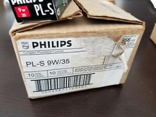 Nuevo en Caja Lote de 10 Lámpara Fluorescente Compacta Philips CFL 2 pines PL-S 9W/35