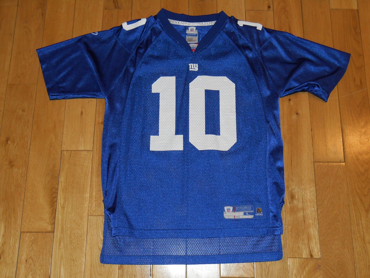 Reebok On Field ELI MANNING Blue NEW YORK GIANTS Youth NFL Team Replica  JERSEY L