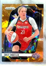 Emily Engstler 2024 Panini Prizm WNBA Orange Ice Prizm Card -#67 Mystics
