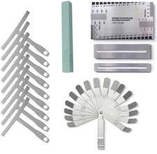 14pcs Guitar Radius Gauge Set String Action Ruler Feeler Gauge Fret Protector US
