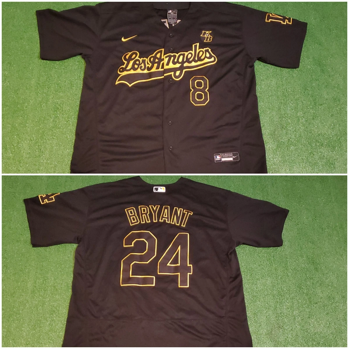 Kobe Bryant Nike Los Angeles Dodgers Black Jersey Size 52