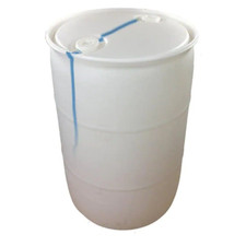 55 Gallon Plastic Drum Natural White Blemished Industrial Barrel Storage Contain