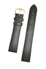 New 14 Hirsch Black UnTextured Leather Watch Strap 17802050-1-14