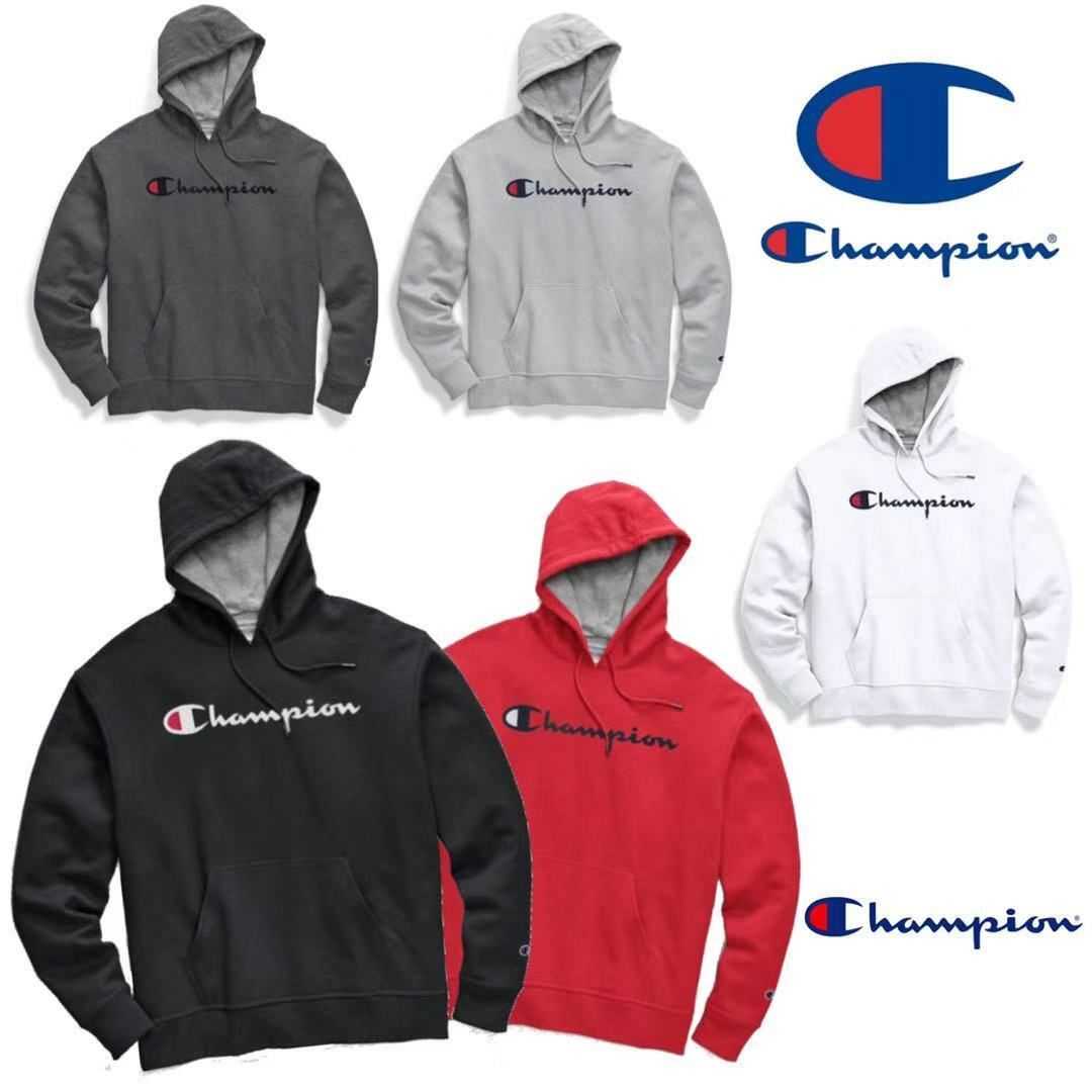 Champion Powerblend Men's Pullover Hoodies Script Logo GF89H Champion Powerblend Men's Pullover Hoodies Script Logo GF89H
