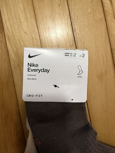 Nike Outdoor Wool Cushioned Ankle Socks Brown Peach 8-12 Large Sportswear SB Lab - Picture 2 of 4