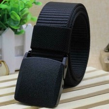 Réglable Hommes Sport Militaire Plastique Boucle Ceinture Toile Bracelet