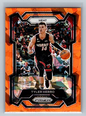 2023-24 Panini Prizm Tyler Herro Prizms Orange Ice #32 Miami Heat