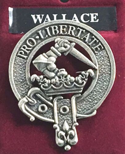 Distintivo o spilla kilt in peltro stemma clan scozzese Wallace - Foto 2 di 3