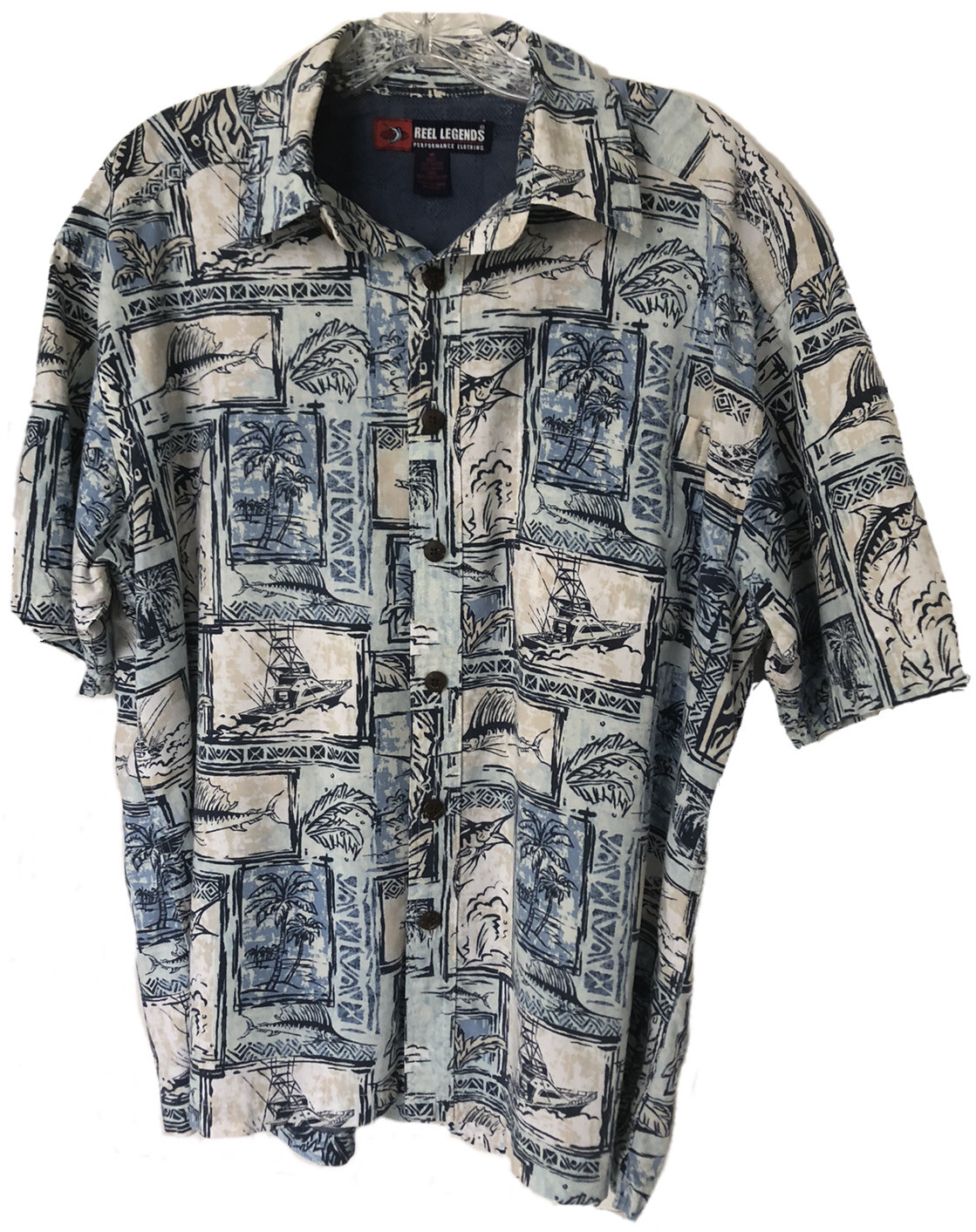 REEL LEGENDS Men’s Performance Vented SS Tropical Fishing Shirt Size