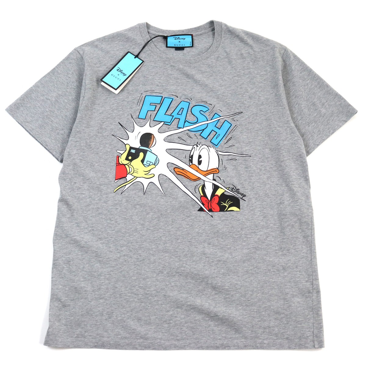 GUCCI x Disney Cotton T-Shirt Gray Donald XXL (180/108A) Men Italy 