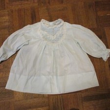 Vintage Polly Flinders Blue Hand Smocked Dress Size 24 MO 1970's