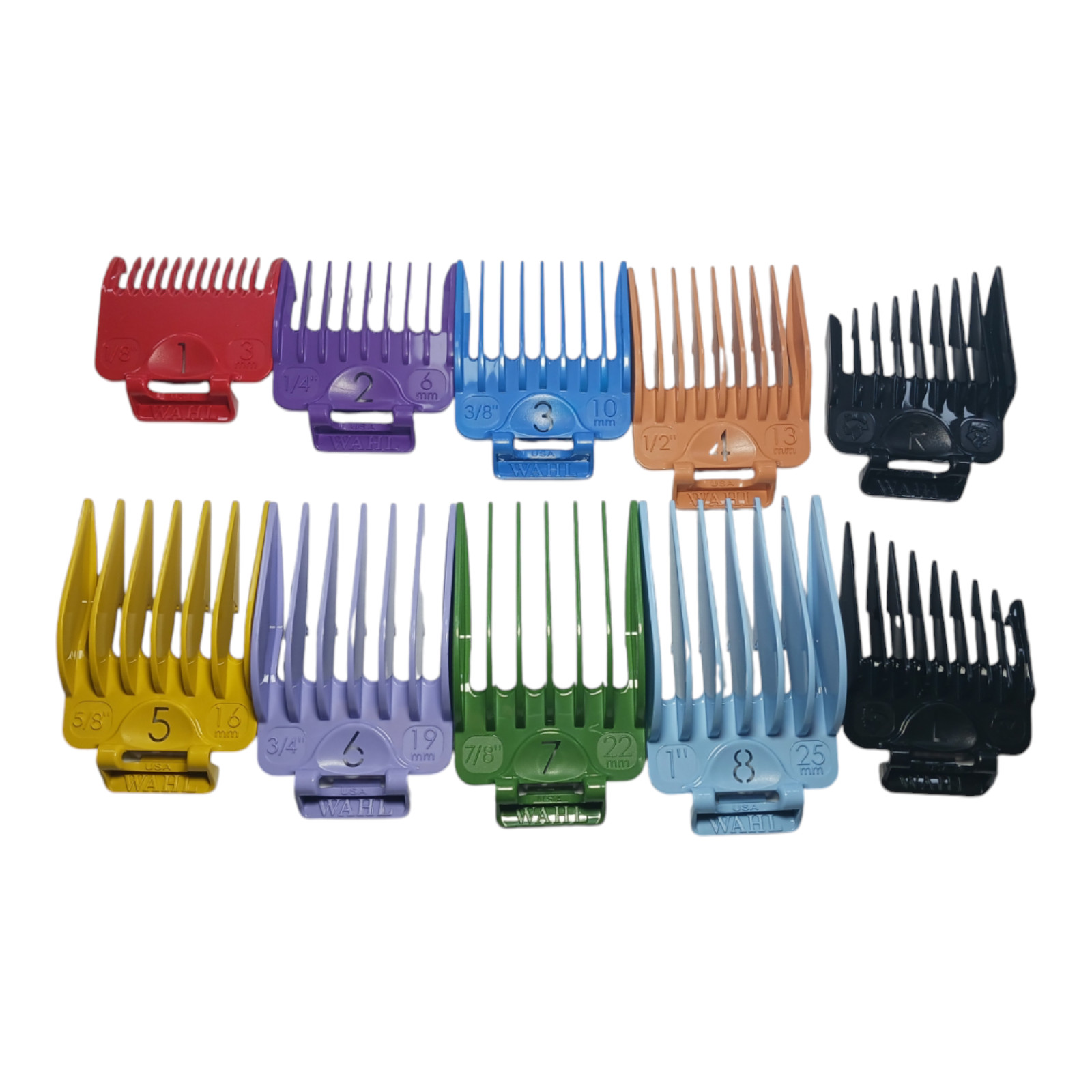 OEM Wahl Color Pro Clipper Guard Set #1-#8 1/8th-1 inch With L/R Taper 9649 MC3