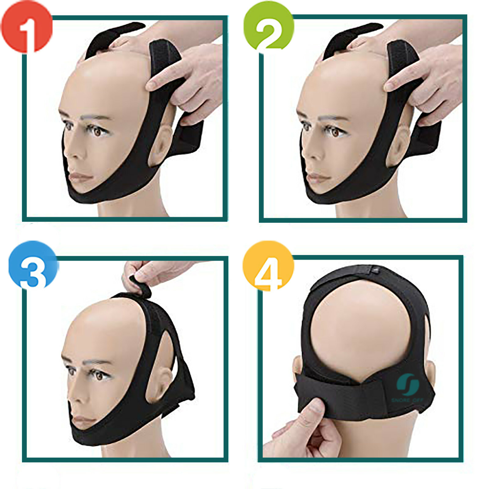 Snore Off Anti Snoring Chin Strap CPAP Dry Mouth Solution Remedies Stop Snore Stunning
