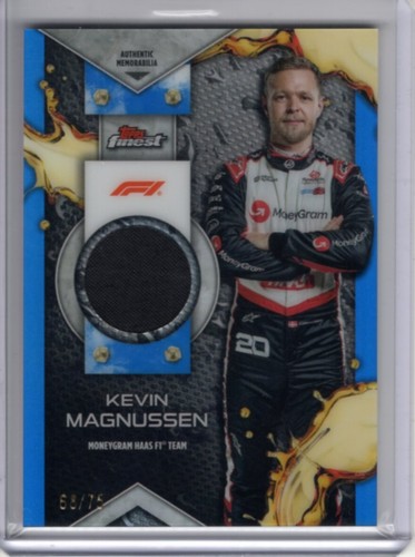 KEVIN MAGNUSSEN 2024 TOPPS FINEST FORMULA 1 F1 RELIC CARD BLUE #F1R-MAG 68/75 - Picture 3 of 4