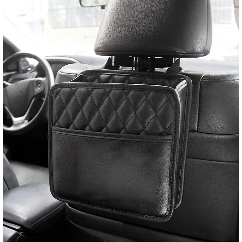 1PCS Black Rear Seat Compartment Storage Bag Car Multifunctional Storage Pocket — 第 2/4 张图片