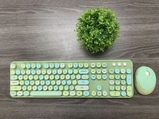 Mofii Wireless Keyboard and Mouse Combo, Multi Color Round Keys,  PC/Laptop/Mac