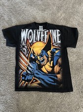 Men's Bootleg Wolverine X-Men Marvel Single Stitch All Over Print Tshirt. Size L