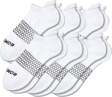 BOMBAS Men's Solids Ankle Socks 6 Pairs White Size 8-13 Large