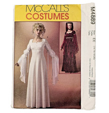 McCalls 4889 Renaissance Dress Costume Pattern Dress 14 16 18 20 Flowing Sleeves