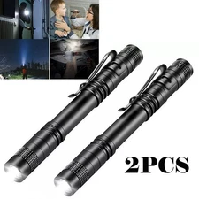 2x Portable Tactical Flashlight Mini Super Bright Penlight Small LED Torch Light