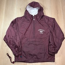 Vintage Virginia Tech Hokies Windbreaker Maroon Quarter Zip Pullover Small Retro