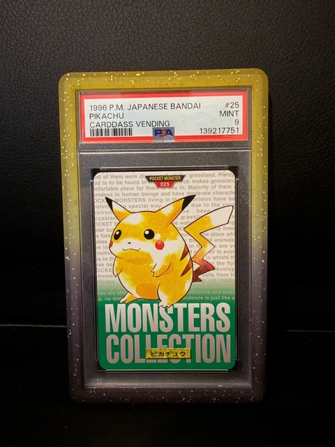 1996 Bandai Carddass Pikachu #25 PSA 9 MINT Green Japanese Pokemon Card
