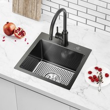 17 x 15 Inch Drop in Kitchen Sink mount Bar Sink 16 Gauge Stainless Steel Single