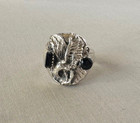 Sterling Silver & Black Onyx Southwestern Style EAGLE RING Size 12 1/2;A807 — photo 1