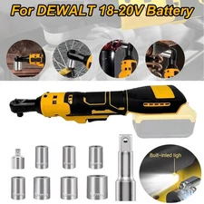 Brushless Cordless Electric Ratchet Wrench 3/8" For Dewalt 20V Li-Ion Battery