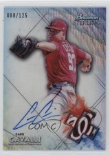 2021 Bowman Sterling Prospect Wave Refractor 68/125 Cade Cavalli Auto 05ja