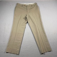 Brooks Brothers 1818 Madison Dress Pants Men 35x30 Beige Chino Career Wool Blend