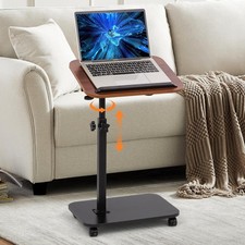 Swivel TV Tray Side Table Adjustable Height Couch Tables for Small Space Fold...
