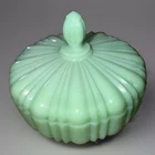 Fire King Anchor Hocking Jadite  Cafe Covered Candy Dish Jadite Glass
