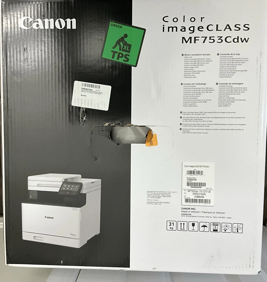 Canon. imageCLASS MF753Cdw. Impresora láser dúplex inalámbrica con escaneo y fax Foto 3 de 3