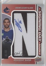 2024-25 Upper Deck SP Game Used Signing Day Marks 33/35 Arshdeep Bains Auto 14hk