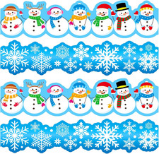 Winter Bulletin Border 78.7FT Snowflake Bulletin Board Decorations Snowman Wave