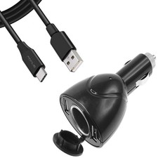 2-Port USB Charger 6ft Type-C Cable Power Cord DC Socket for Smart Phones