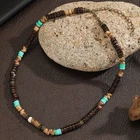Boho Beaded Necklace Mens Surfer Choker Tribal Retro Handmade Beach Jewelry