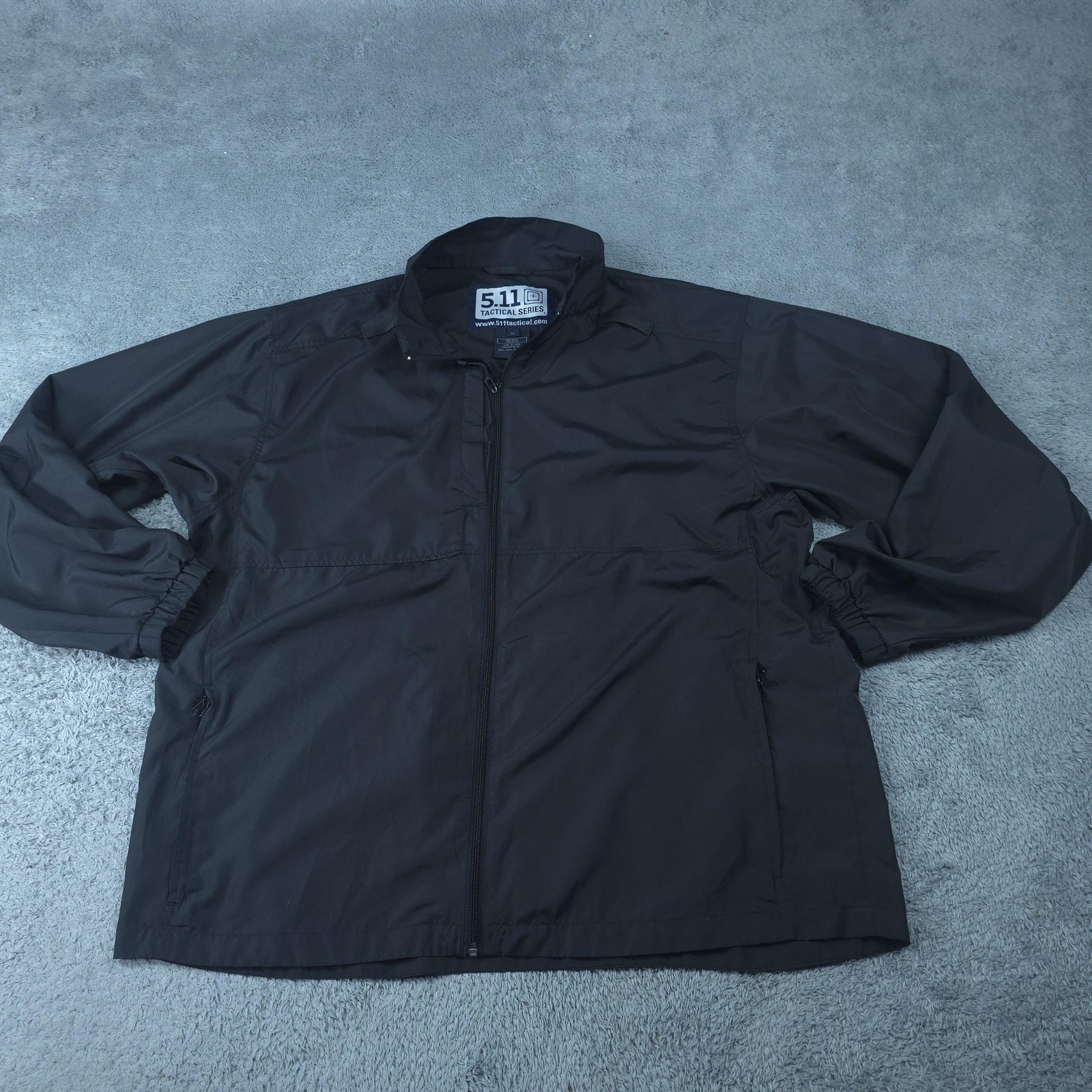 5.11 Tactical Jacket Mens XL Black Lightweight Windbreaker Full Zip 48035